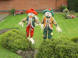 Two scarecrows