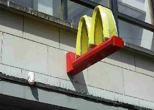 Mc Donald's sign with Mac carton