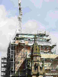 building site with old building in shot